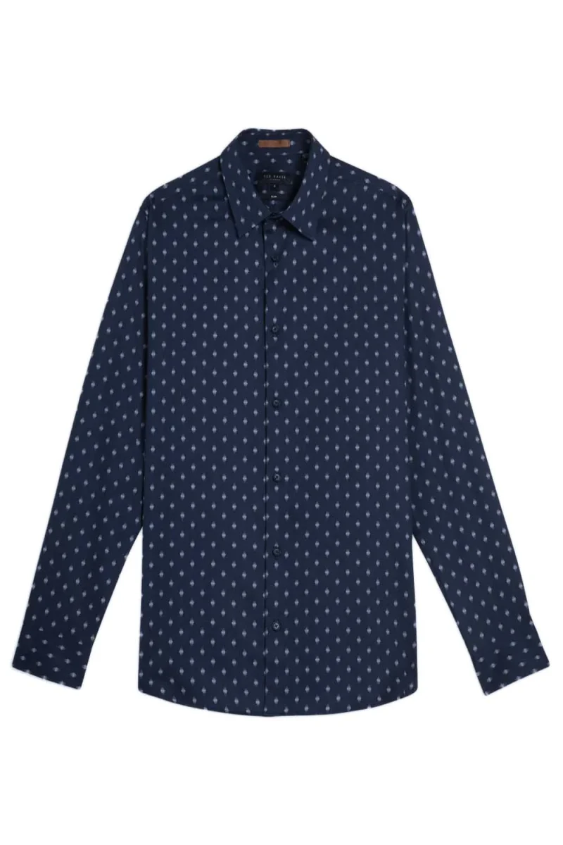 Риза Ardea Ls Pen Dot Geo Print Shirt 272171 navy