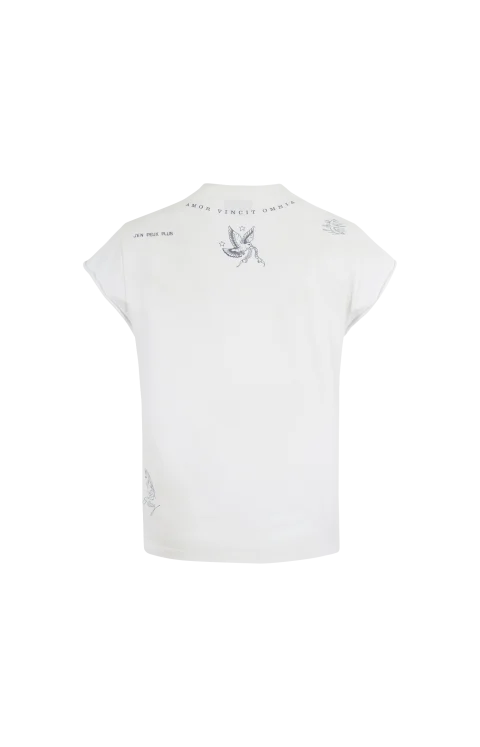 Sleeveless T-Shirt in White — снимка 2