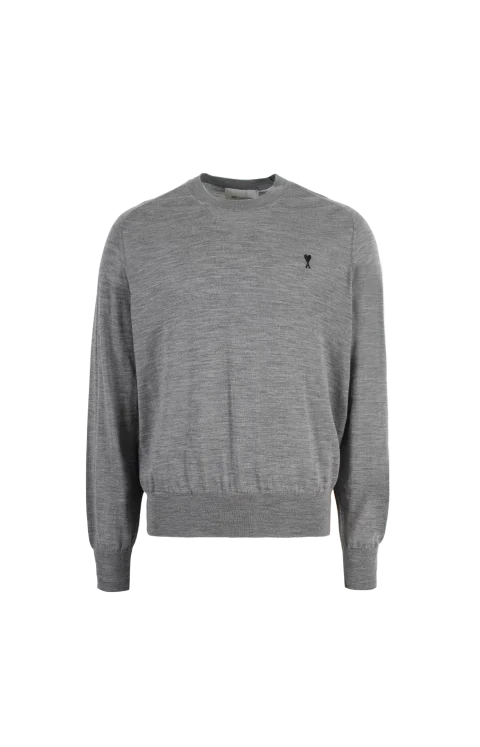 Grey Wool Crewneck Ami de Coeur Sweater