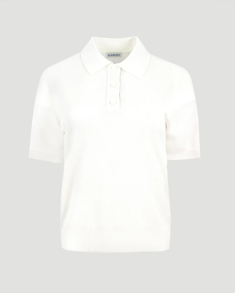 Wool Polo Shirt in Chalk