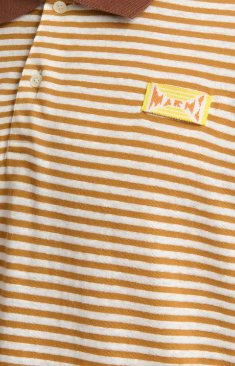 Striped Linen Blend Polo Shirt — снимка 2