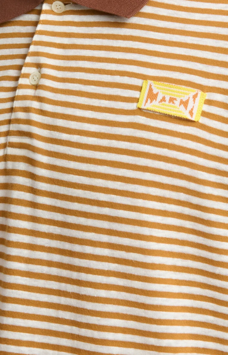 Striped Linen Blend Polo Shirt — снимка 2