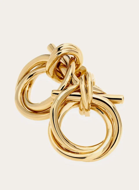 Обеци 'Twisted Gancini' Ferragamo — снимка 3