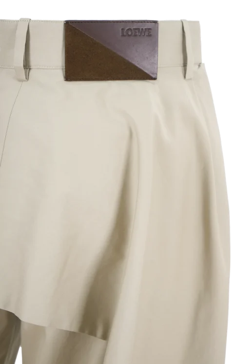 Loewe Beige Trousers in Cotton and Silk — снимка 3