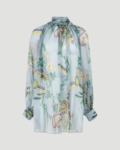 Printed Silk Shirt in Multicolour