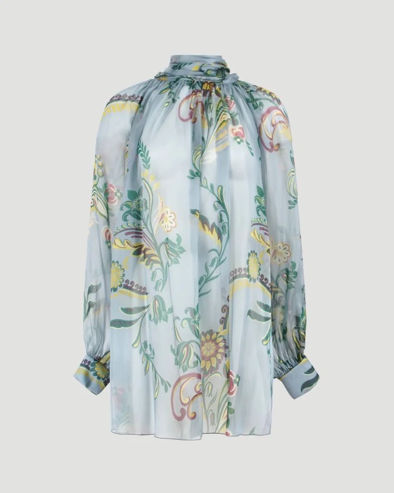 Printed Silk Shirt in Multicolour
