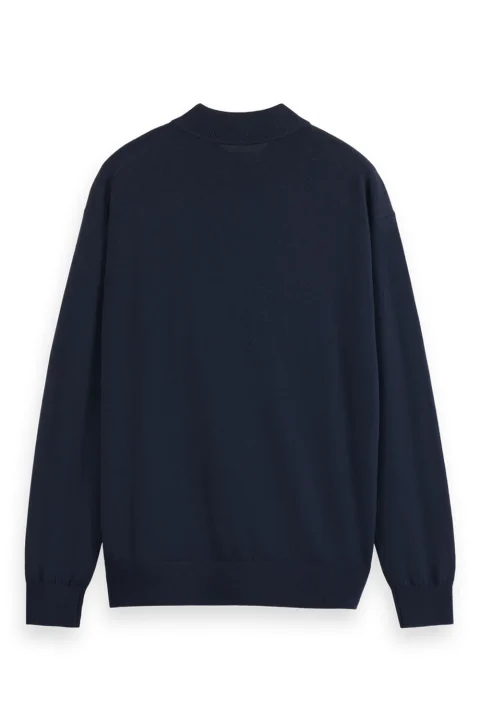 Плетено Core-Dropped Shoulder Mock Neck 179184 SC0002 night — снимка 2