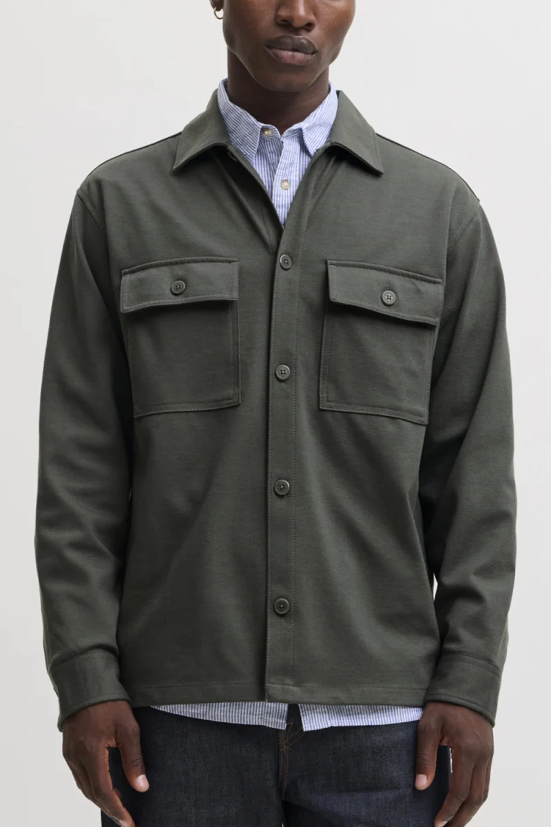 Риза Jjewilliam Overshirt 12306252 19-0405 TCX beluga — снимка 2