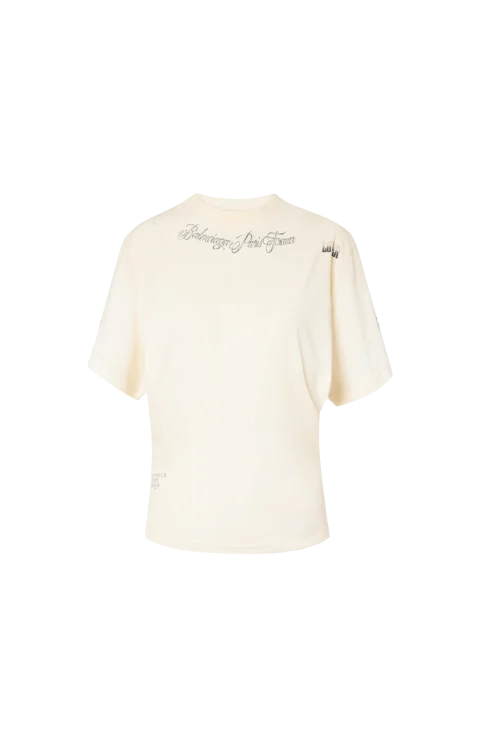 Classic Ink Short Sleeve Top in Ivory