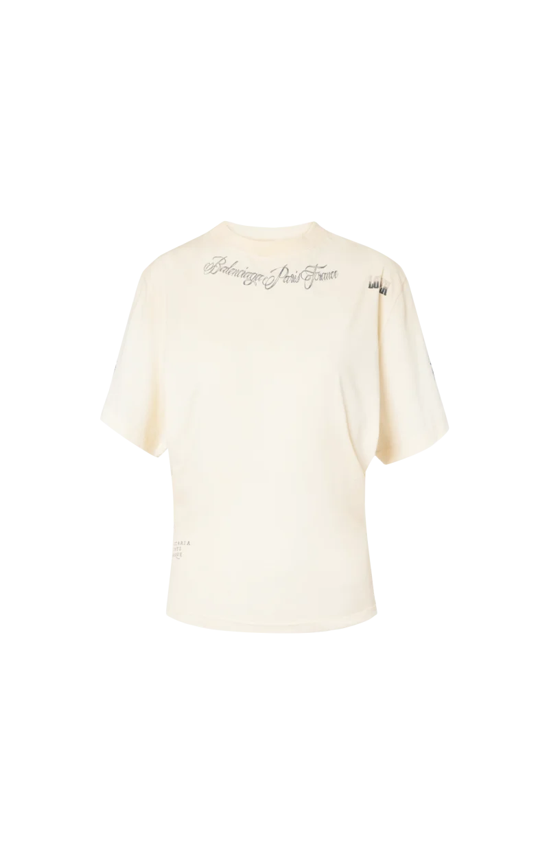 Classic Ink Short Sleeve Top in Ivory