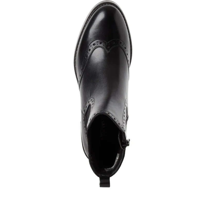Дамски Боти На Ток TAMARIS – 1-25015-47-003 BLACK LEATHER — снимка 5