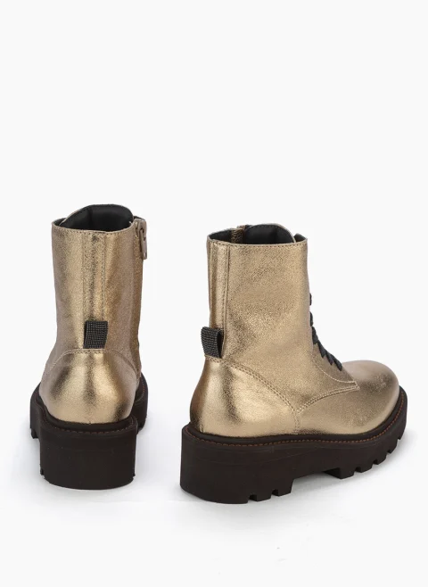 Боти с метален ефект Brunello Cucinelli Kids — снимка 8