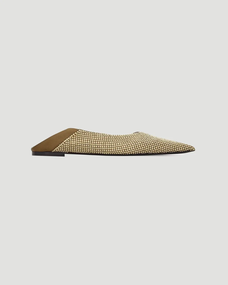 Nour Slippers in Satin Crepe and Rhinestones — снимка 2
