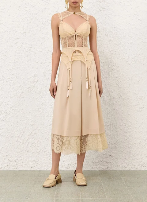 Широк панталон със скъсена дължина 'Valiant Lace Culotte' Zimmermann — снимка 5
