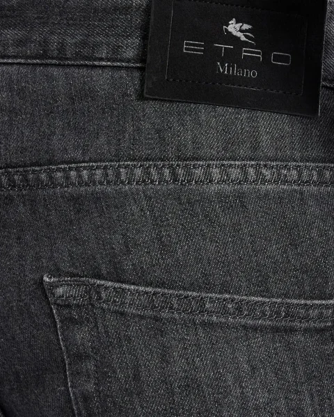 Jeans with Pegaso Logo Embroidery — снимка 2