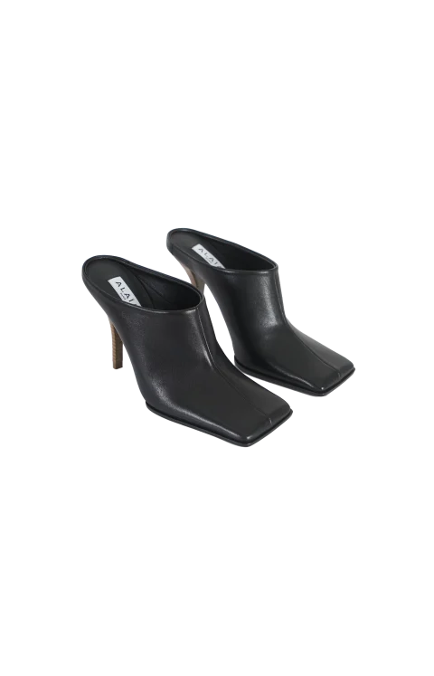 Soft Square Pumps in Leather — снимка 2
