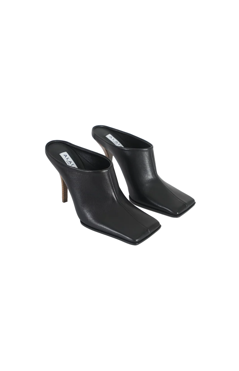 Soft Square Pumps in Leather — снимка 2
