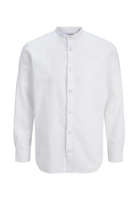Риза Jjesummer Linen Band L/S 12289184 C-N100 white