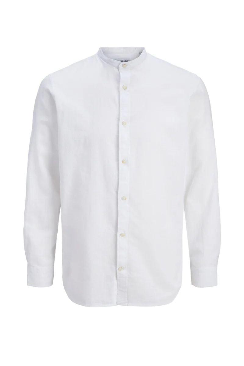 Риза Jjesummer Linen Band L/S 12289184 C-N100 white