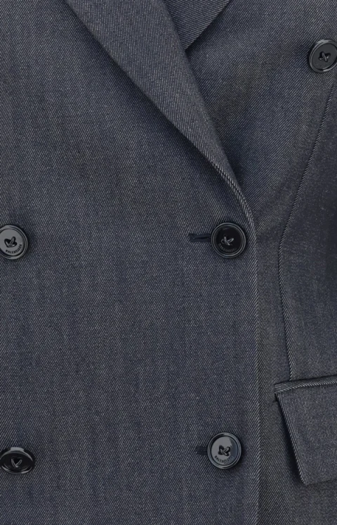 Double-Breasted Tailored Jacket in Dark Navy — снимка 2