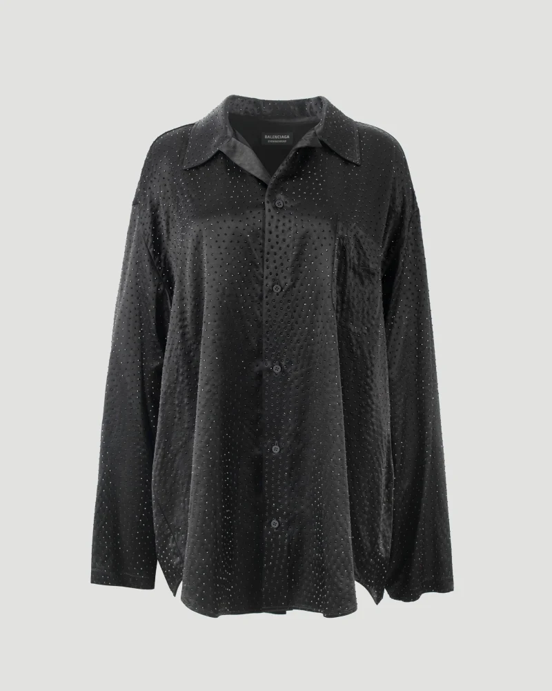Rhinestone-Embellished Shirt in Viscose