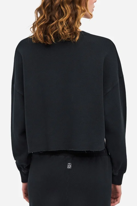 Суичър Piquet Fleece DLWL000057 vintage black — снимка 2