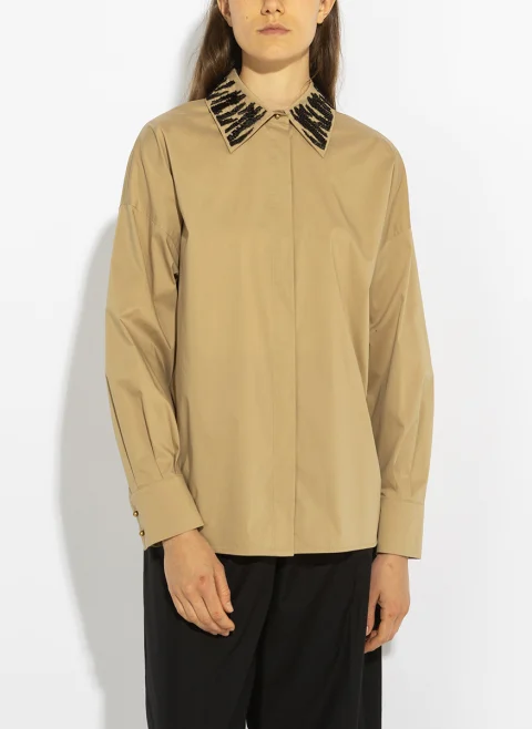 Риза с мъниста 'Oversized fit'' Max Mara Studio Mstgene — снимка 8