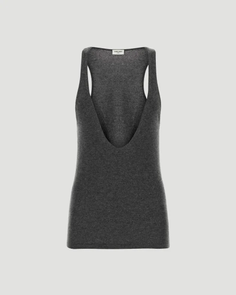 Grey Cashmere Tank Top