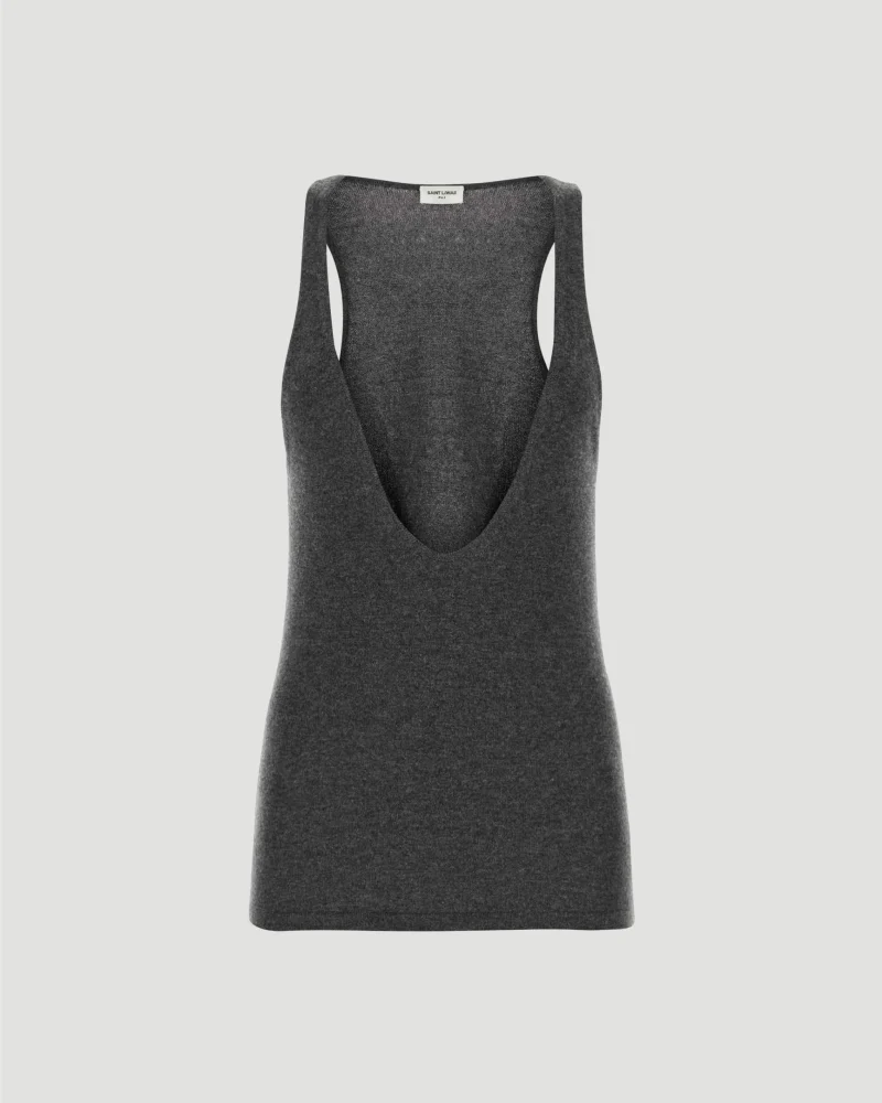 Grey Cashmere Tank Top