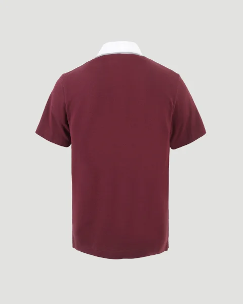 Red Embossed Laurel Polo — снимка 3