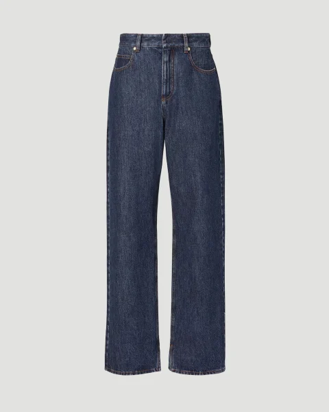 Straight-Leg Long Jeans