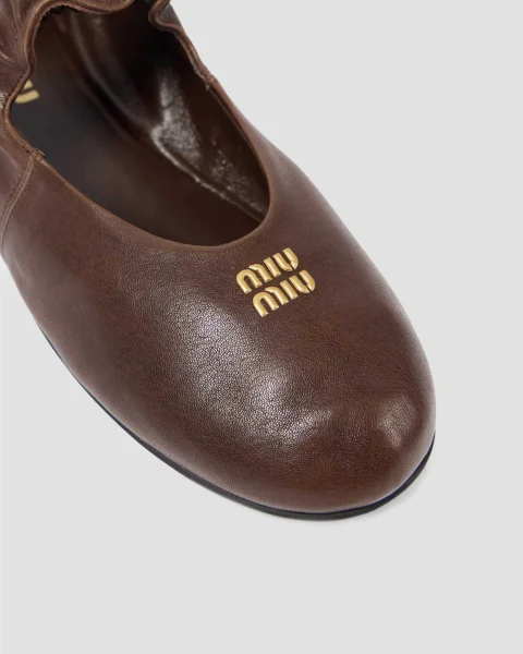 Ruches Nappa Leather Ballerinas — снимка 2