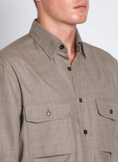 Риза от вълна 'Military style' Brioni — снимка 3