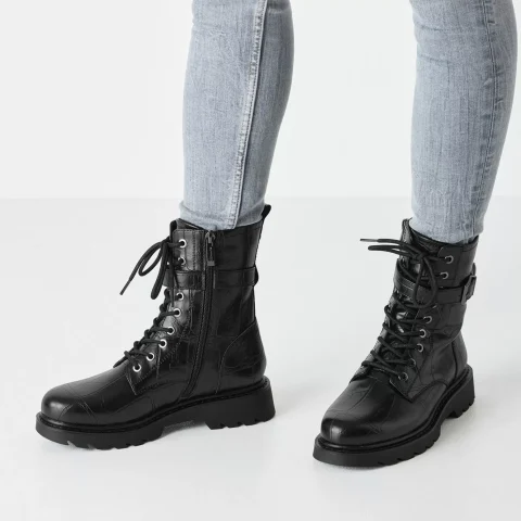 Дамски Кубинки TAMARIS – 1-25228-45-028 BLACK CROCO — снимка 7