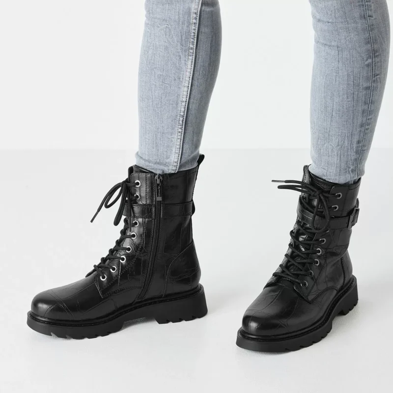 Дамски Кубинки TAMARIS – 1-25228-45-028 BLACK CROCO — снимка 7