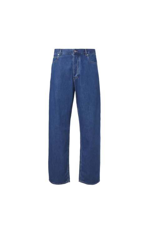 Men's Medium Indigo Wide Leg Jeans in Mid Blue