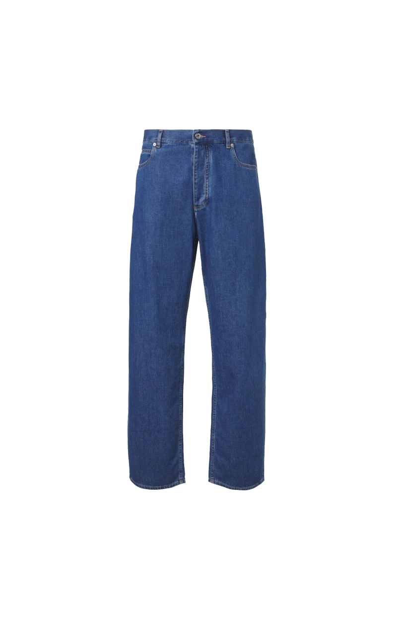 Men's Medium Indigo Wide Leg Jeans in Mid Blue