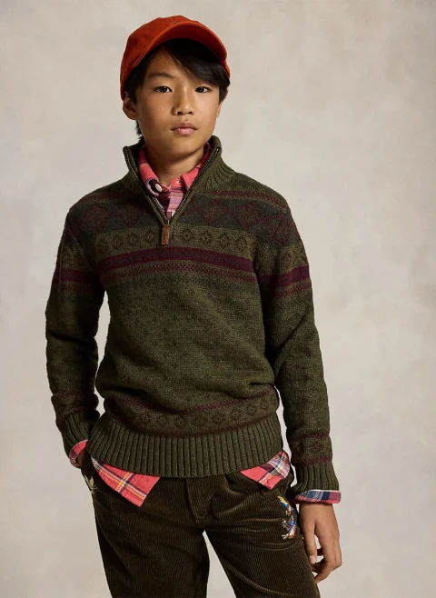 Пуловер с вълна и кашмир 'Fair Isle' Ralph Lauren Kids 6-14 — снимка 2