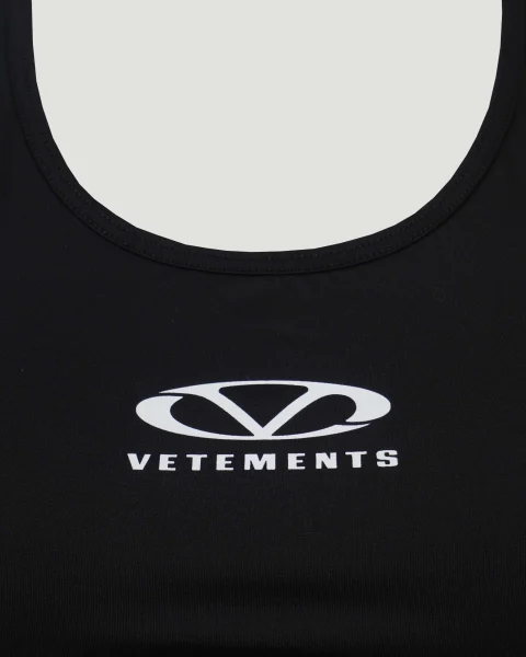 Black Sports Top with Logo — снимка 2