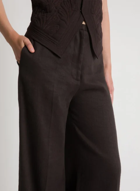 Панталон от лен Alberta Ferretti — снимка 2