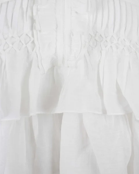 Daliana Ruffled Top in White — снимка 3