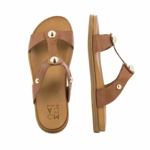 Дамски Равни Чехли MODA IN PELLE – 25091ONEY TAN 23 — снимка 5