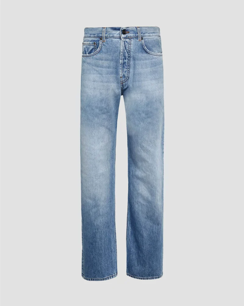 Relaxed Fit Straight Leg Jeans in Blue