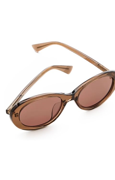 Oval Acetate Sunglasses in Brown — снимка 2