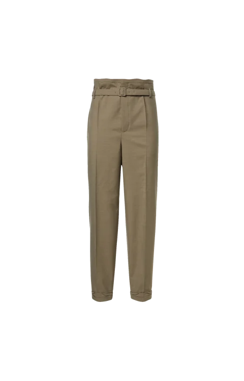Paperbag Pants in Wool Gabardine