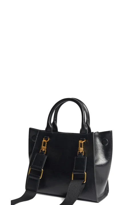 Чанта Saniee Knot Bow Medium Tote 285546 black — снимка 2