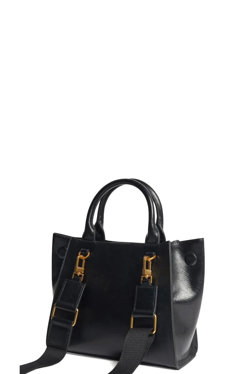 Чанта Saniee Knot Bow Medium Tote 285546 black — снимка 2