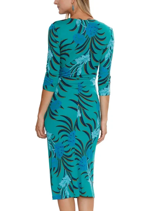 Рокли Dvf Borris Dress DVFDL3Q014SFLGN B2389 september floral large green — снимка 2