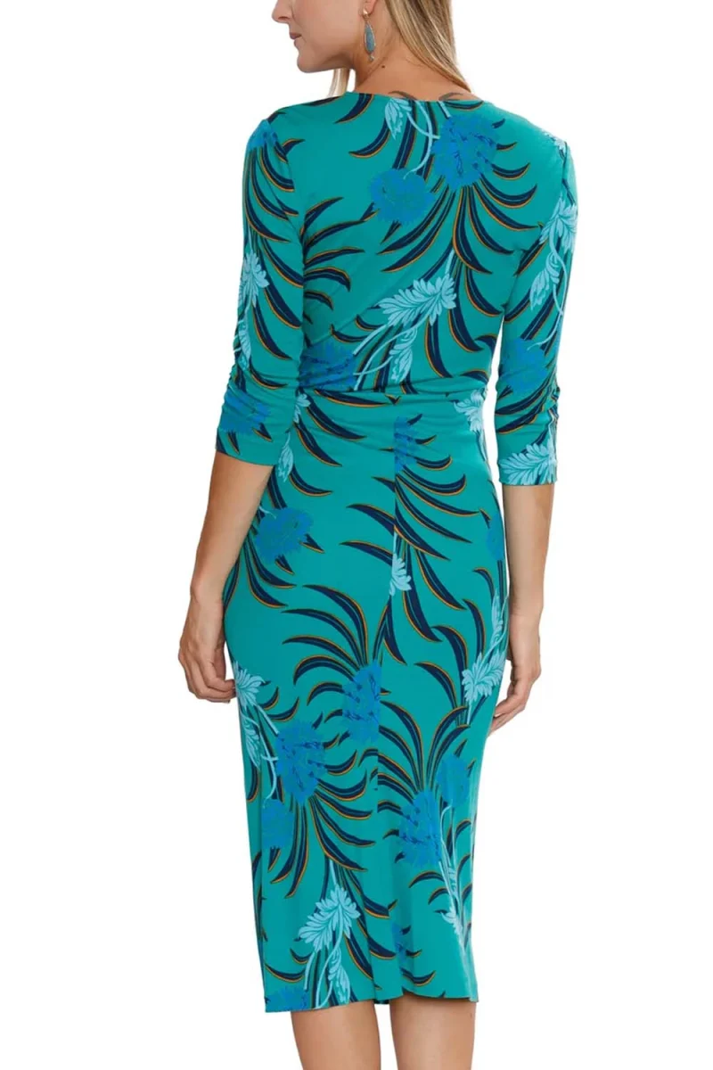Рокли Dvf Borris Dress DVFDL3Q014SFLGN B2389 september floral large green — снимка 2