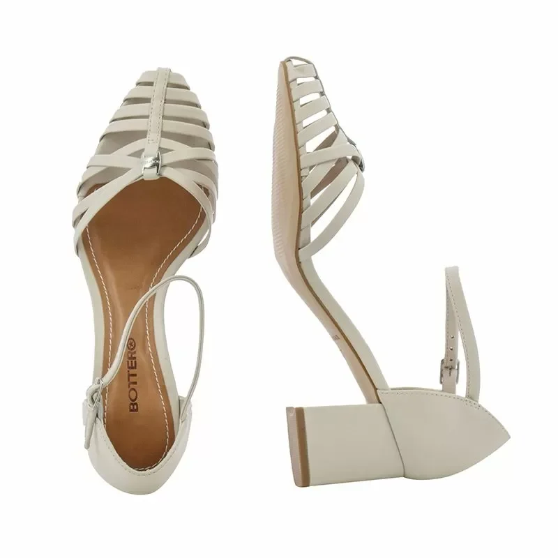 Дамски Сандали На Ток BOTTERO – 360905 OFF WHITE — снимка 5